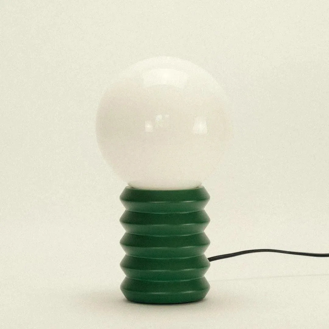 Table Lamp Solid Wood 28.0 cm Frosted Glass Globe Green Bedroom Bedside Retro Accent Mood Lighting Decorative Lamp | Thomler