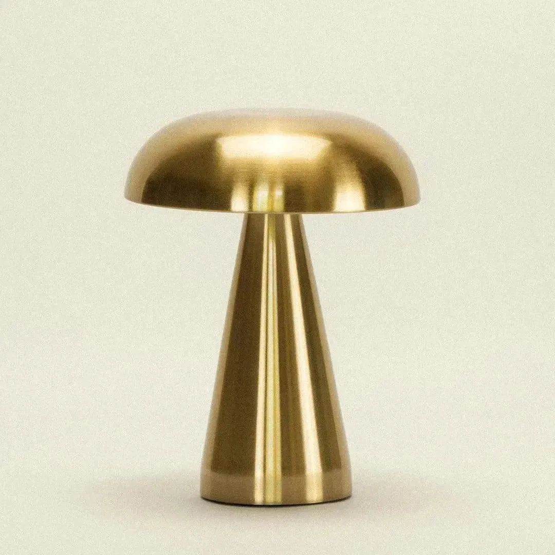 Table Lamp Metal 21.5 cm Wireless Touch Rechargeable Brass Gold Indoor Outdoor Patio Bedside Ambient Lighting USB C | Thomler