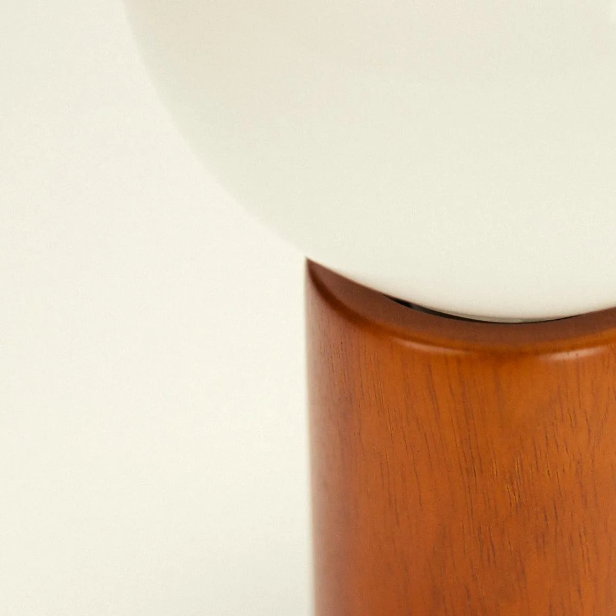 Table Lamp Solid Wood Glass Globe 28.0 cm Warm Ambient Bedroom Nightstand Mid Century Modern Accent Lighting | Thomler