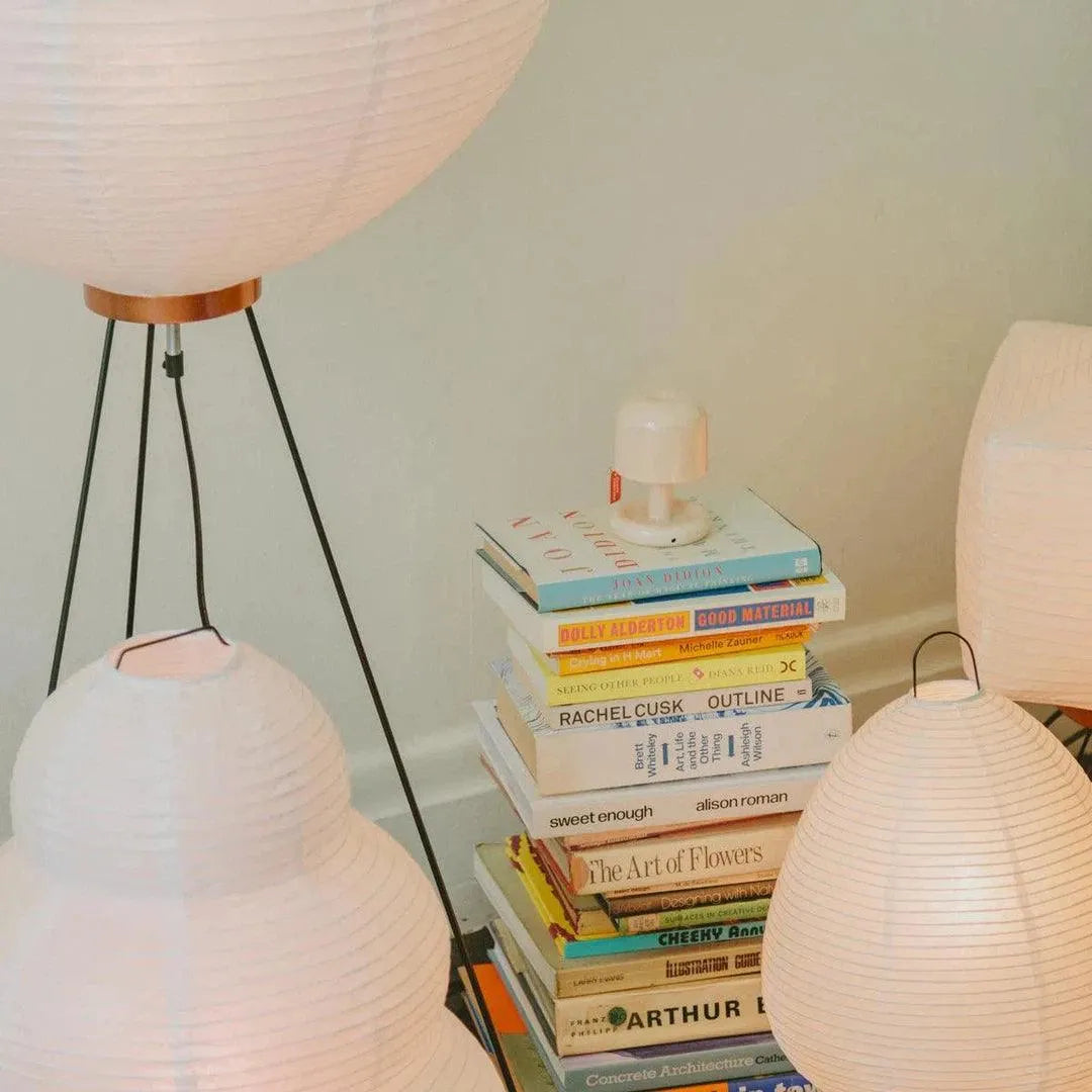 Table Lamp Rice Paper 28.0 cm White Bedroom Ambient Lighting Japanese Minimalist Desk Side Table Mood Light | Thomler