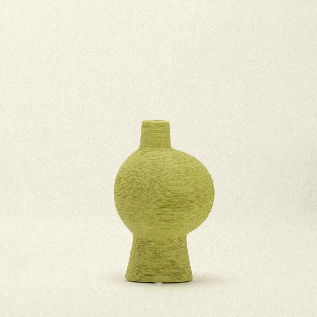 Flower Vase Ceramic 20.0 cm Green Living Room Dining Table Organic Sculptural Decorative Centrepiece Botanical Accent | Thomler