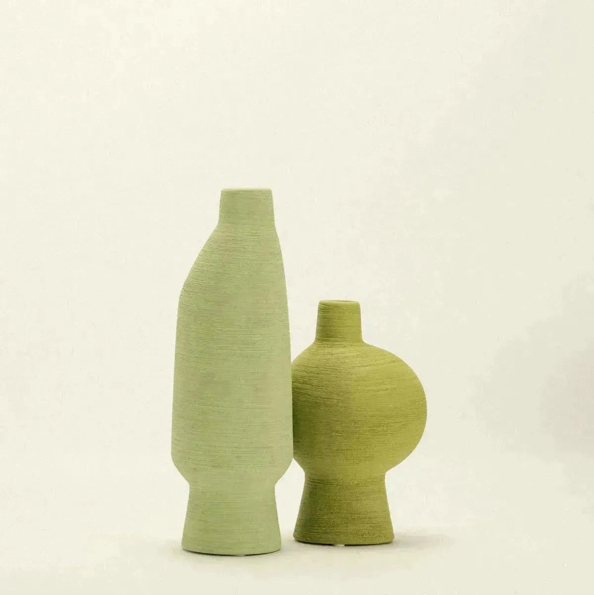 Vase Ceramic 30.0 cm (11.8") Green Decorative Living Room Dining Table Sculptural Interior Accent Art Vessel | Thomler