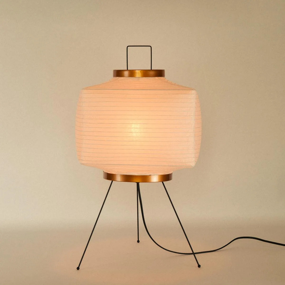Floor Lamp Rice Paper 60.0 cm White Living Room Japandi Mood Lighting Geometric Japanese Style Accent Light | Thomler