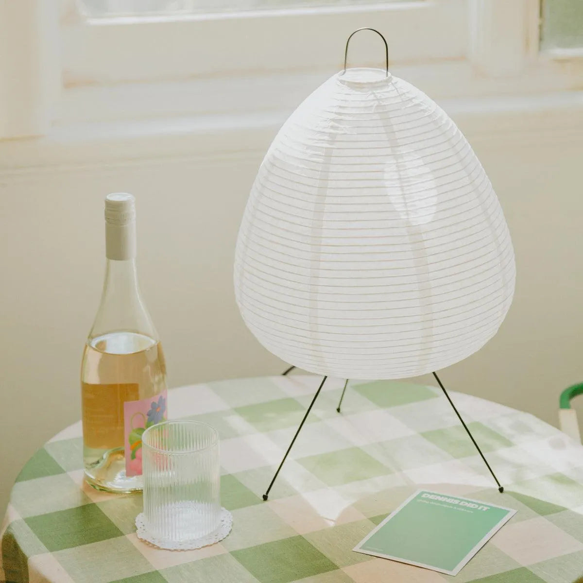 Table Lamp Rice Paper 28.0 cm White Bedroom Ambient Lighting Japanese Minimalist Desk Side Table Mood Light | Thomler