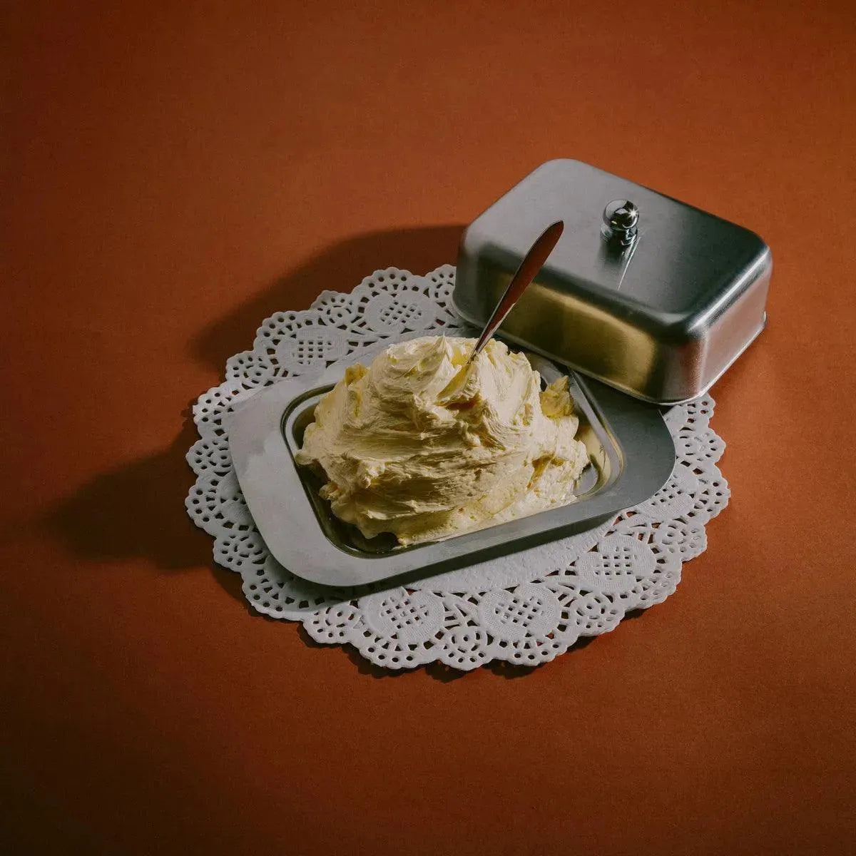 Butter Dish Stainless Steel 19.0 cm Vintage Style Table Serving Kitchen Countertop Covered Butter Keeper Container | Thomler