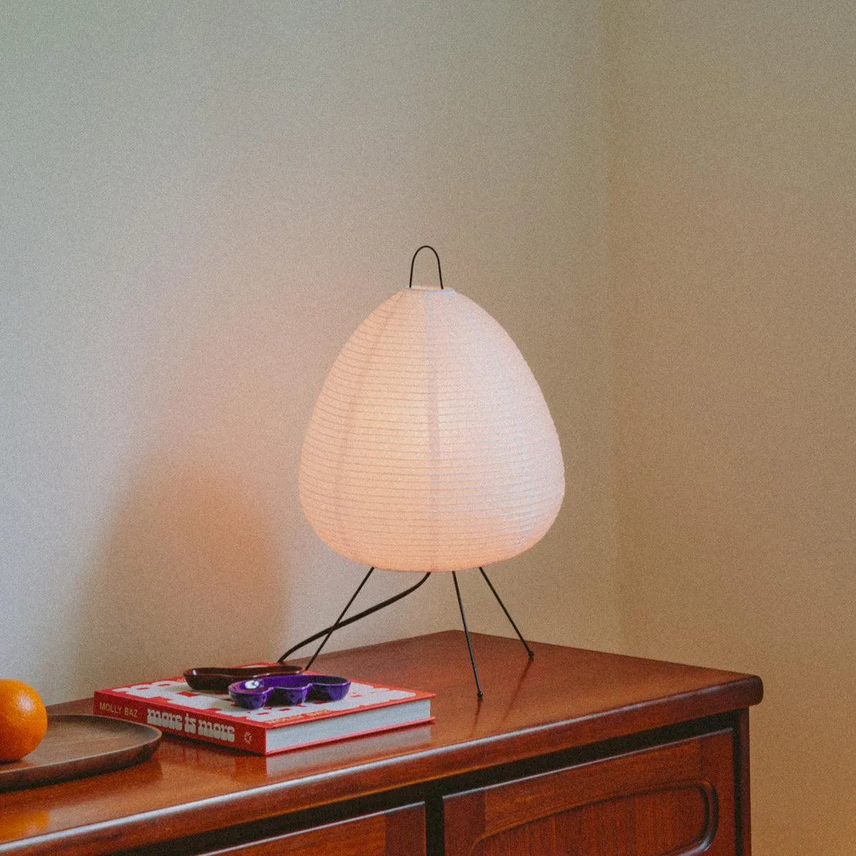 Table Lamp Rice Paper 28.0 cm White Bedroom Ambient Lighting Japanese Minimalist Desk Side Table Mood Light | Thomler