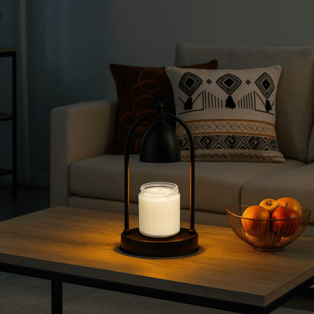 Flameless Heat Wax Melter with Timer & Dimmer – Glass Shade Desktop Fragrance Lamp for Jar Candles | Thomler