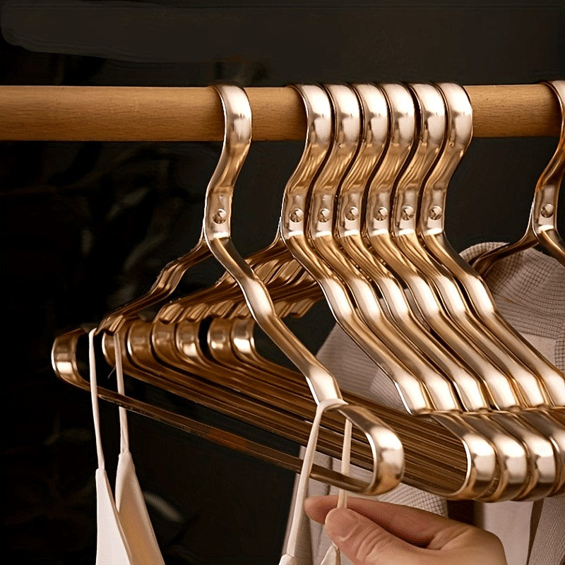 Clothes Hangers Brass Polished Finish Rounded Hook Wardrobe Coat Blouse Organiser Luxury Clothing Rack Storage | Thomler