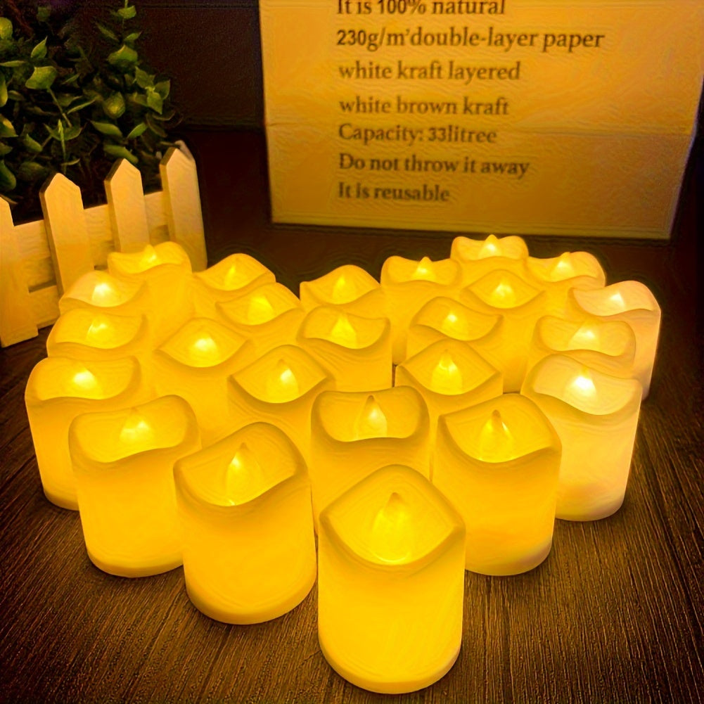 Battery Operated LED Tealights Flameless Candles 24-100 Pack Warm Flickering Glow for Weddings Events Indoor Outdoor Decor Safe Ambient | Thomler