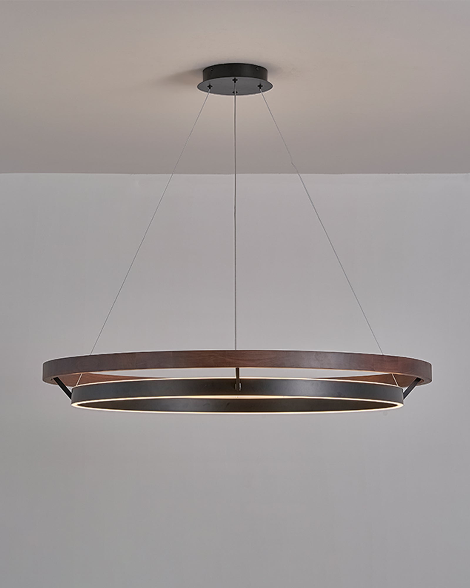 Pendant Light Wood Ring 60.0 cm (23.6") LED Dining Room Adjustable Hanging Ceiling Chandelier Modern Farmhouse Kitchen Island | Thomler