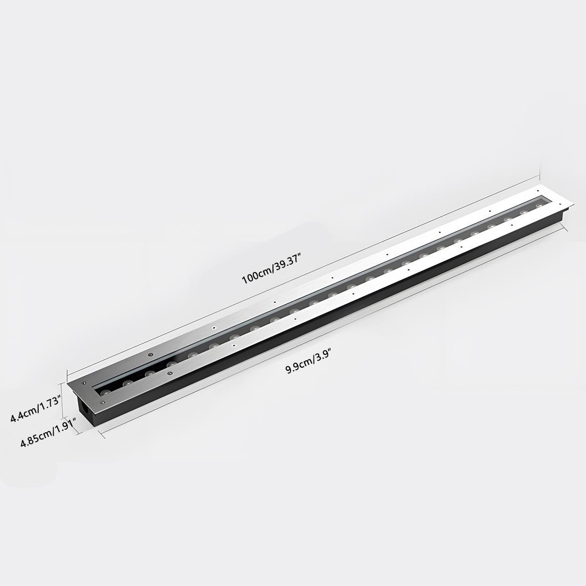 Recessed Linear LED Ground Uplight 39 in – Waterproof Garden Accent Fixture for Pathway Wall Outdoor Landscape Architecture | Thomler