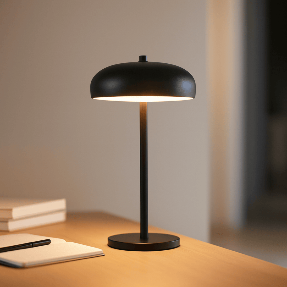 Cordless LED Desk Lamp with Touch Dimmer – Handcrafted Metal Base, Rechargeable Battery, Portable Accent Light for Bedroom Office Living | Thomler