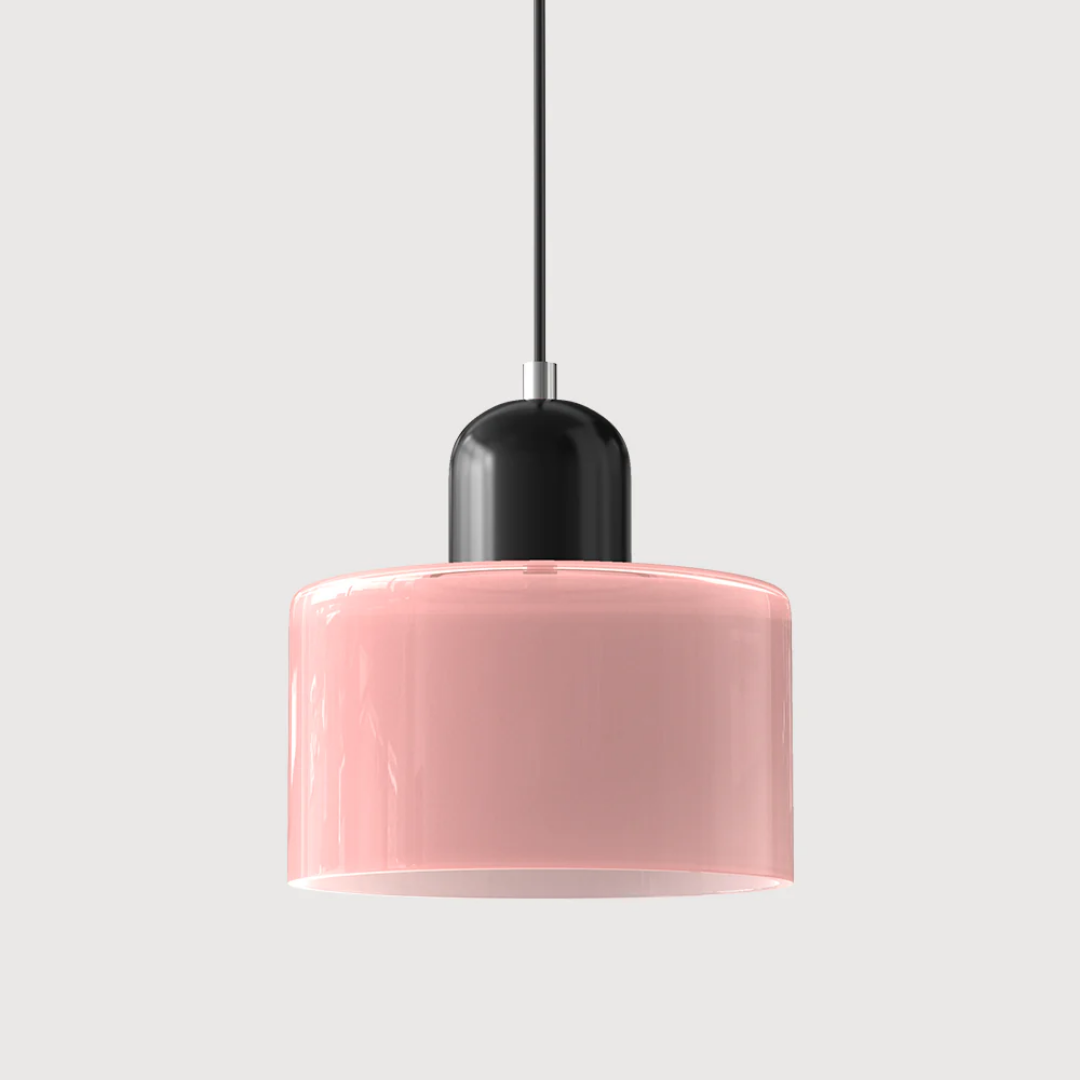 Mid-Century Glass Pendant Light – Adjustable Drop Ceiling Fixture with Colorful Dome Shade for Kitchen Island, Dining Room & Reading Nook | Thomler