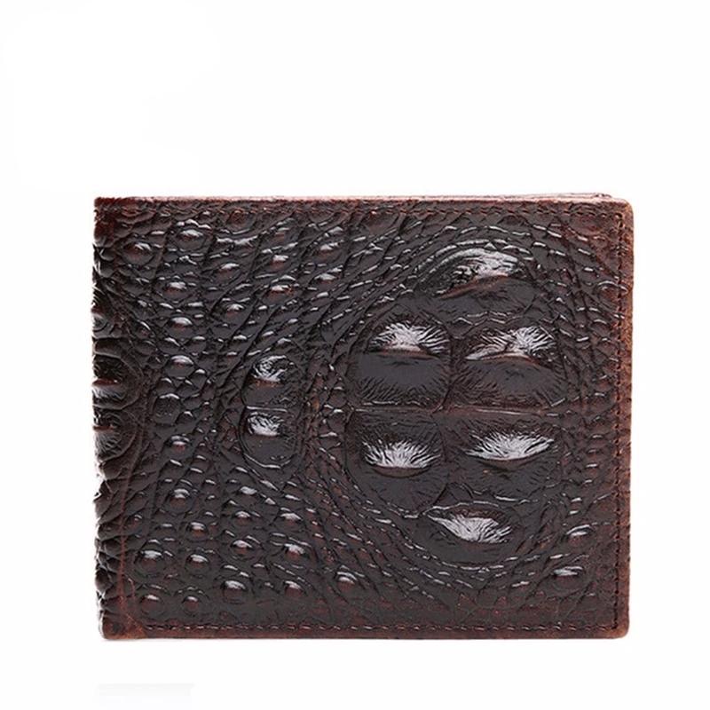 Textured Faux Croc Bifold Wallet for Men – RFID Blocking Leather Card Holder with Cash Compartments | Thomler