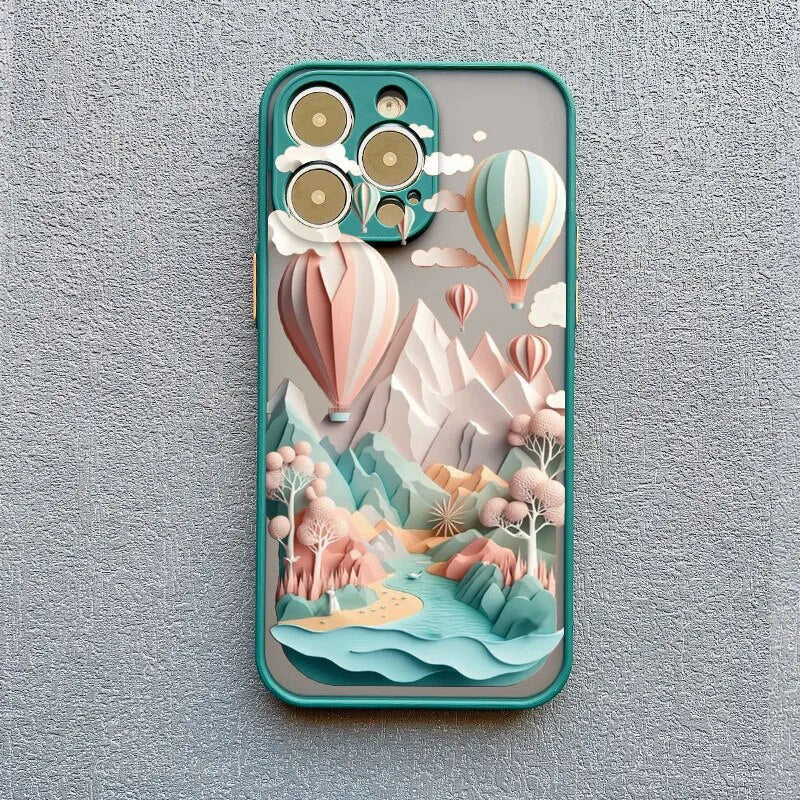 Protective Silicone iPhone Case with Scenic 3D Graphics & Camera Protection for iPhone 14-17 Series | Thomler