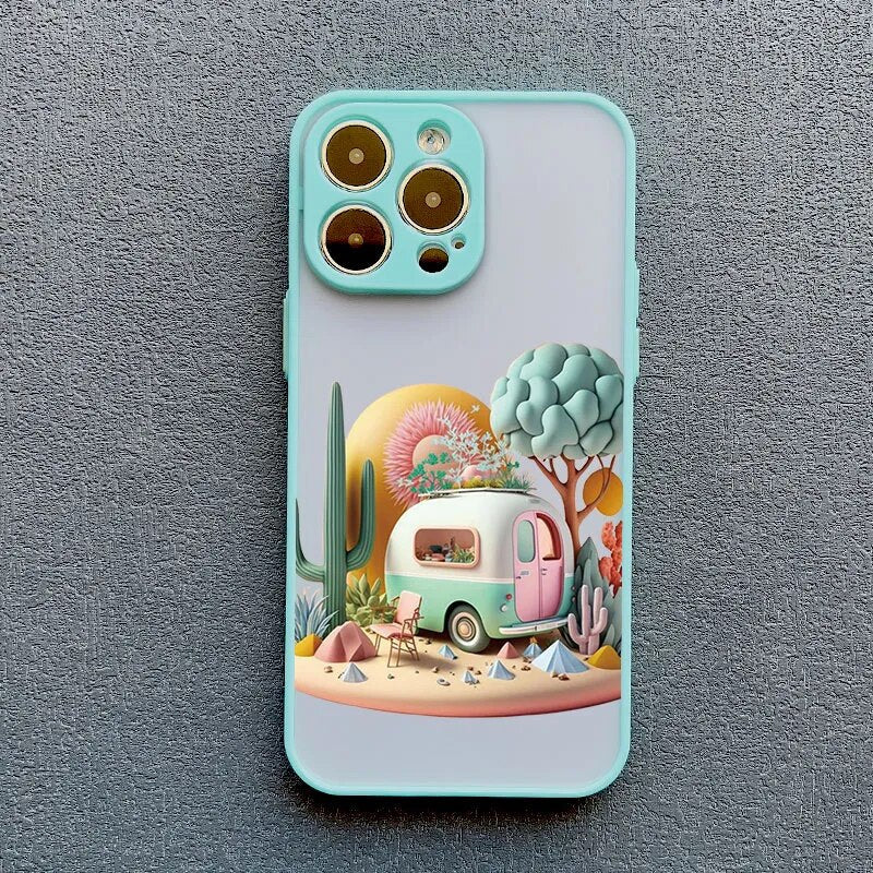 Protective Silicone iPhone Case with Scenic 3D Graphics & Camera Protection for iPhone 14-17 Series | Thomler