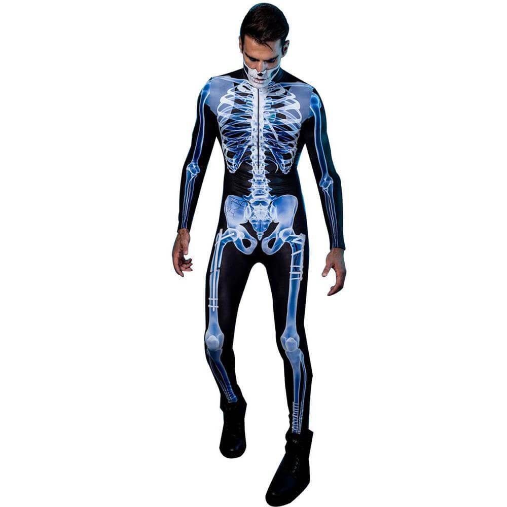 Full-Body Skeleton Costume with 3D Print – Form-Fitting Jumpsuit for Halloween Party & Cosplay | Thomler