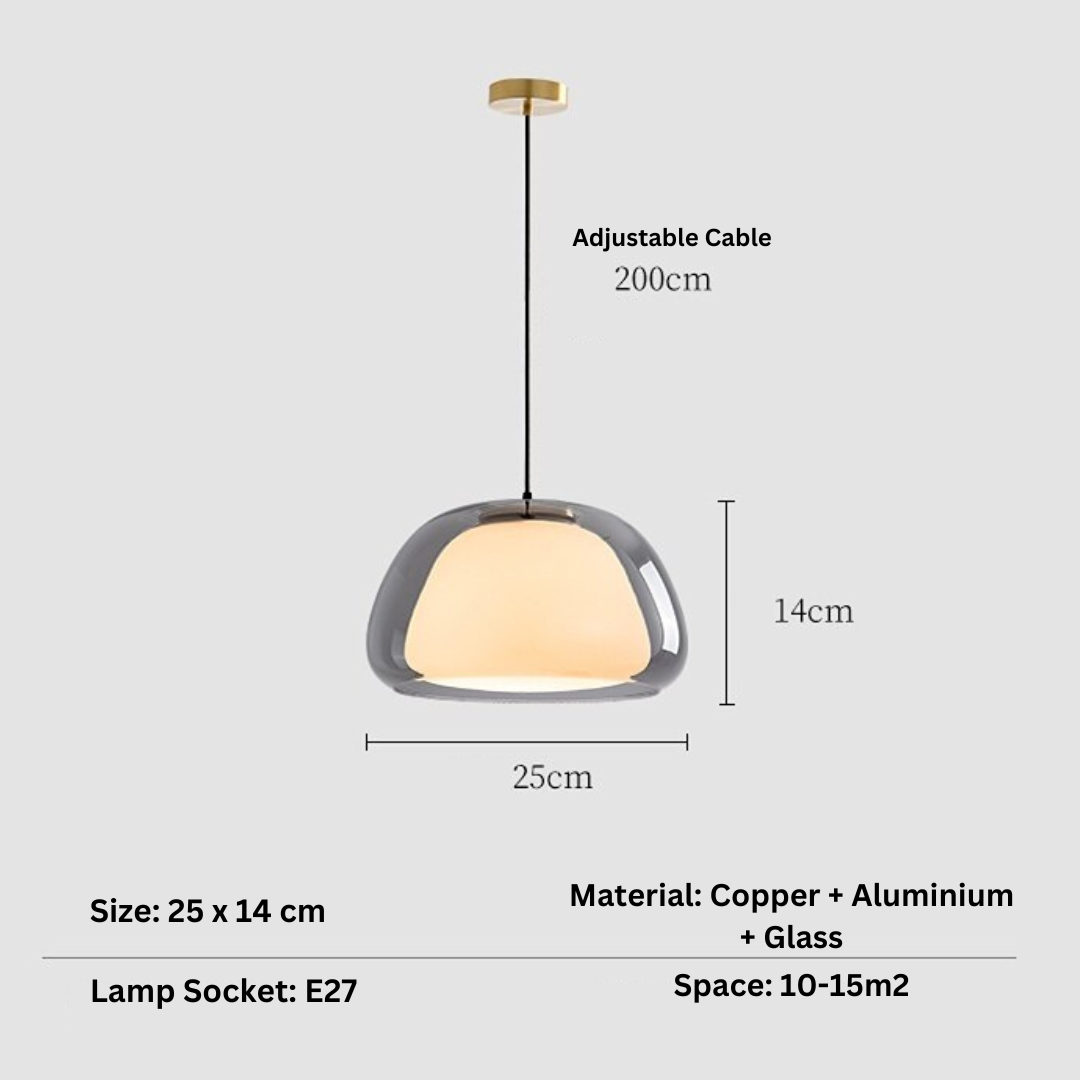 Translucent Globe Hanging Light Fixture Glass Dome Ceiling Lamp for Kitchen Island Dining Room Bedroom Modern | Thomler