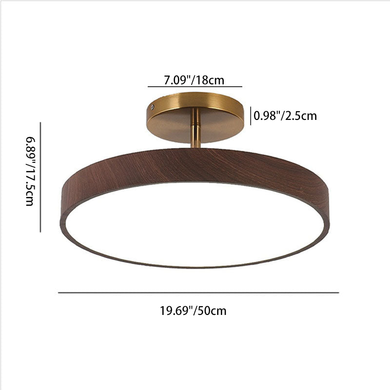 Semi-Flush Mount Light Iron 11.8 in LED Hallway Living Room Bedroom Modern Ceiling Fixture | Thomler