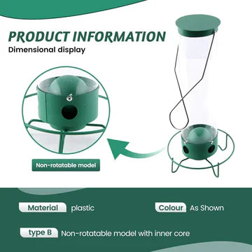 Weight-Activated Spinning Bird Feeder for Outdoors with Anti-Squirrel Rotating Perch Metal Seed Dispenser for Cardinals Finches Wild Birds B | Thomler