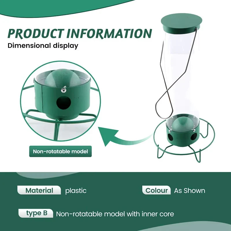 Rotating Bird Feeder with Weight-Activated Spinning Perch for Outdoor Backyard Wildlife Feeding Station | Thomler