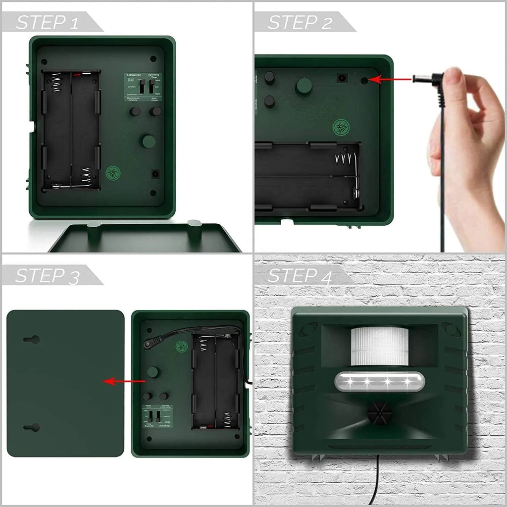 Solar-Powered Ultrasonic Wildlife Deterrent with Motion Sensor for Yards & Gardens – Harmless Pest Control Device | Thomler