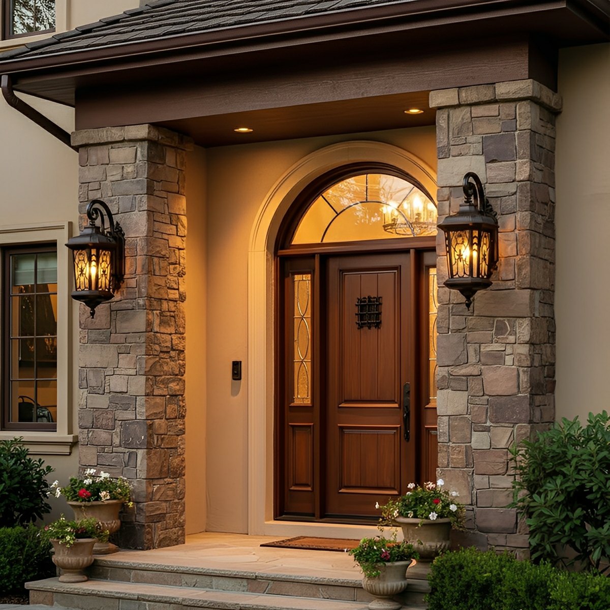 Wall Light Cast Aluminium E27 52.0 cm Dark Bronze Outdoor Porch Lantern Waterproof Exterior Facade Lamp | Thomler