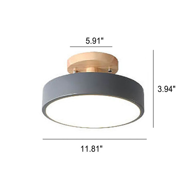 Semi-Flush LED Ceiling Light with Adjustable Color Temperature – Wood & Acrylic Design for Bedroom, Living Room & Hallway | Thomler