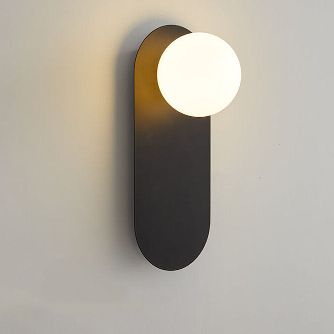 Glass Orb Wall Sconce with Metal Ring Bracket — Modern Single-Light Fixture for Bedroom, Hallway & Living Room — Hardwired G9 Base (Bulb | Thomler