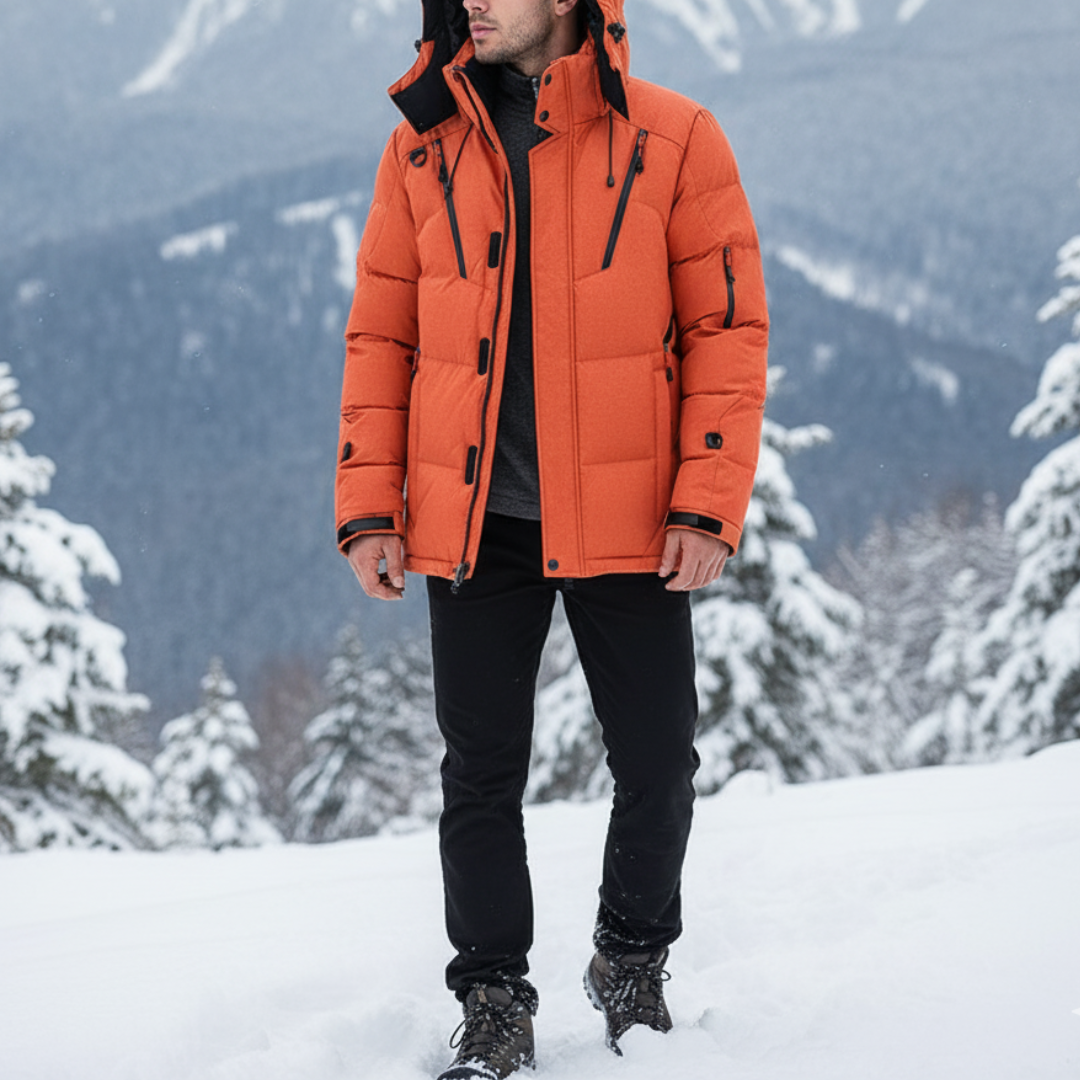 Insulated Winter Parka Jacket with Detachable Hood for Men – Windproof Cold Weather Coat for Outdoor Hiking Camping & Everyday Commuting | Thomler
