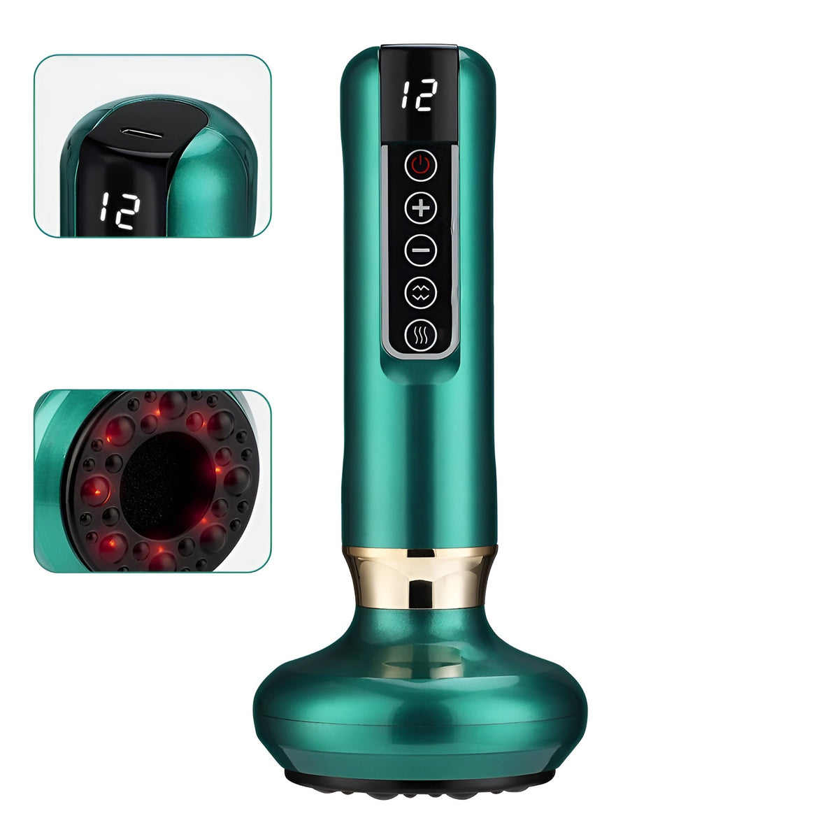 Cordless Handheld Muscle Massager with Suction & Heat Technology for Deep Tissue Relief at Home | Thomler