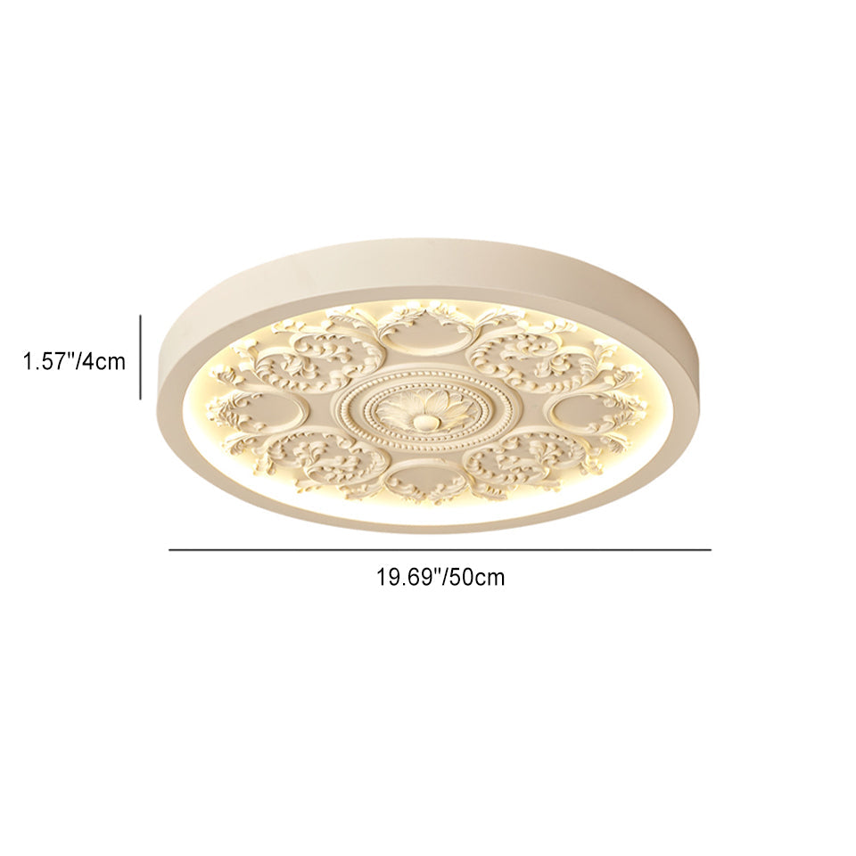 Flush Mount Ceiling Light Iron Acrylic 12.99 in White Living Room Bedroom Minimalist Built-in LED Dimmable Lighting | Thomler