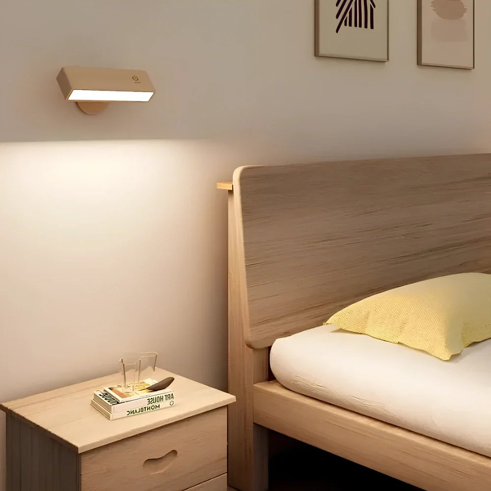 Magnetic Swivel Wall Light with 360° Rotation & Touch Dimmer – Rechargeable Cordless Reading Lamp for Bedroom, Living Room & Home Office | Thomler