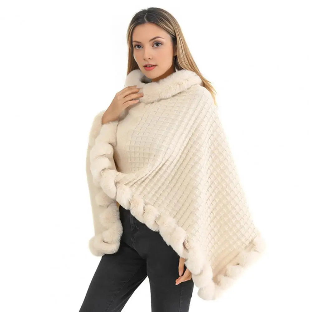 Luxe Faux Fur Cape Wrap for Women – Cozy Winter Shoulder Throw Shawl for Evening & Casual Wear | Thomler