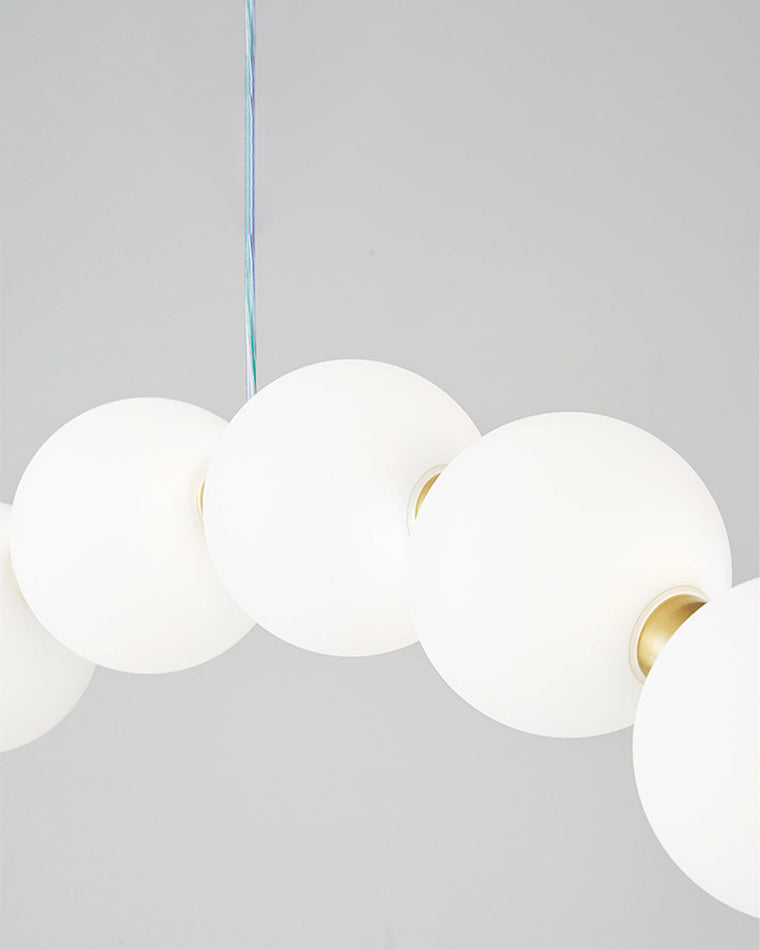 Chandelier Milk Glass String 39 in Modern Dining Room Kitchen Living Room Lighting Fixture | Thomler