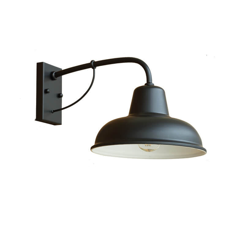 Industrial Iron Outdoor Wall Light – Weather-Resistant Single-Bulb Fixture for Patio, Porch & Garden – E26 Hardwired Sconce | Thomler