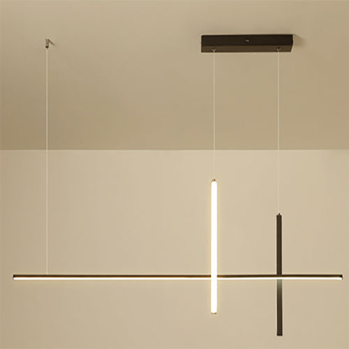 Chandelier Acrylic Aluminum Iron 31.5 in Adjustable Dining Room Restaurant Bar Hanging Light Modern LED Fixture | Thomler