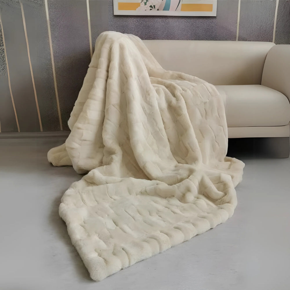 Plush Double-Layer Faux Mink Throw Blanket – Premium Microfiber for Beds & Couches, Machine Washable, Ultra Cozy All-Season Comfort for | Thomler