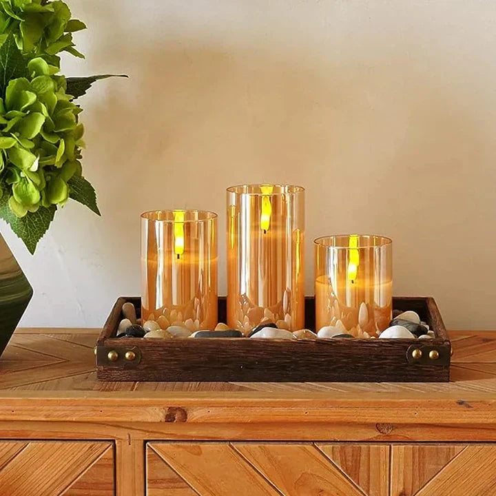 Battery-Operated Flameless LED Candle Set with Realistic Flicker Effect for Home Decor, Dining Tables & Outdoor Use – Safe Wax-Free | Thomler