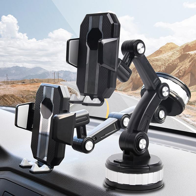 Telescopic Dashboard Phone Mount with Suction Cup for iPhone, Android & All Smartphones | Car Phone Holder with 360° Rotation & Adjustable | Thomler