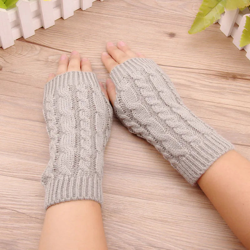 Fleece-Lined Half-Finger Mittens for Women – Thermal Knit Hand Warmers with Extended Cuff for Texting & Outdoor Activities | Thomler