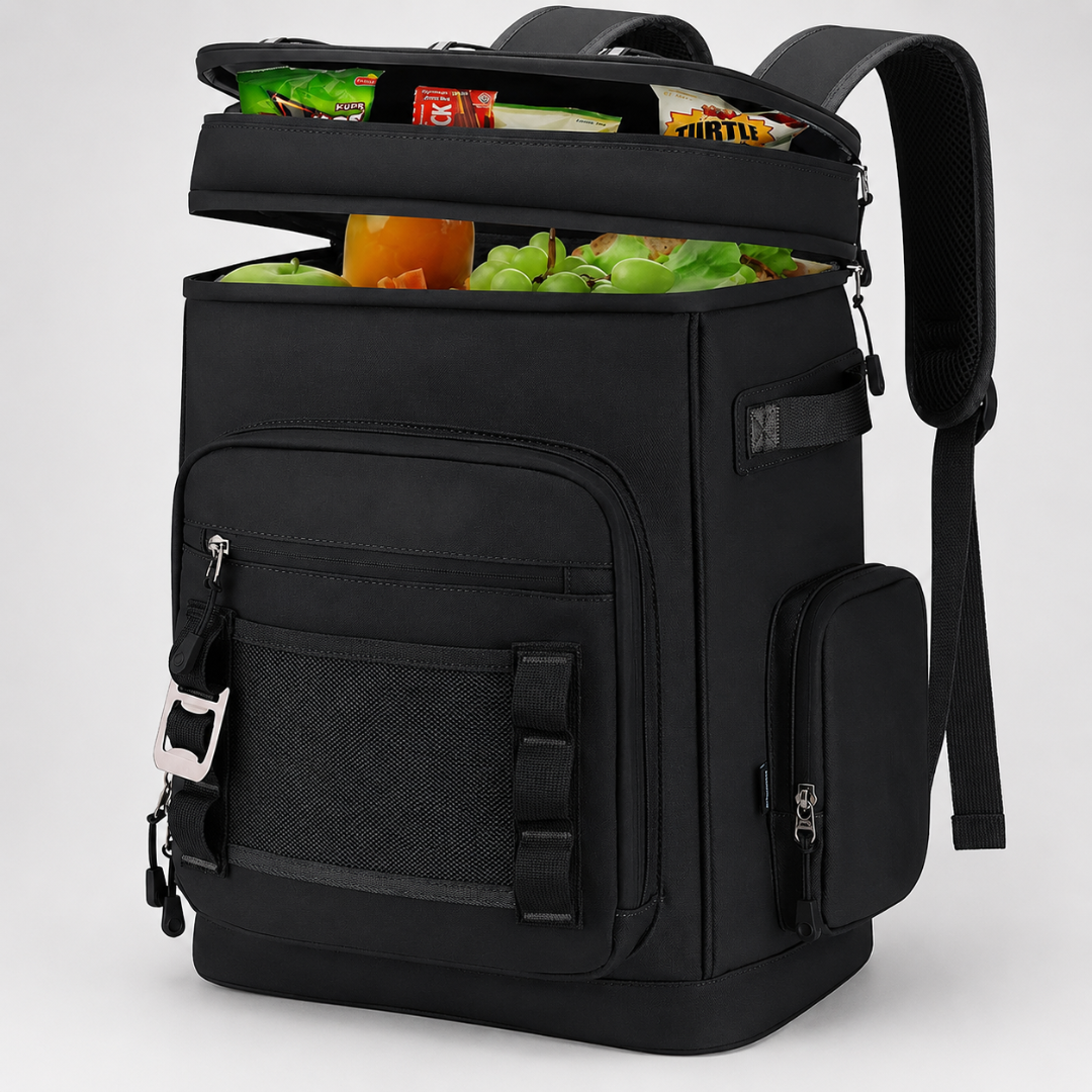 Thermal Backpack Cooler with Dual Compartments & Bottle Pockets for Hiking and Picnics | Thomler