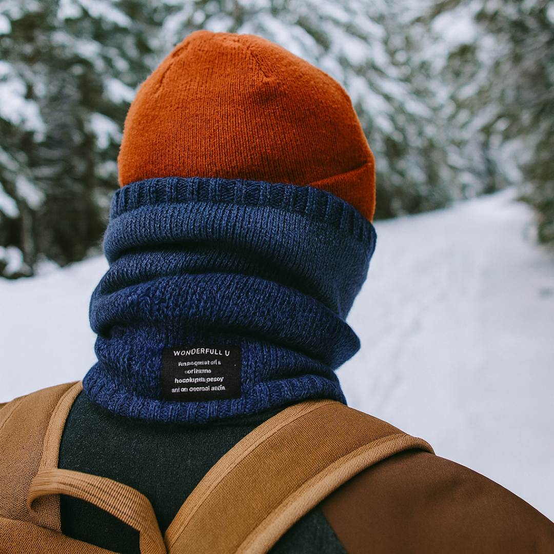 Dual-Layer Knit Neck Warmer with Plush Fleece Lining – Cold Weather Essential | Thomler