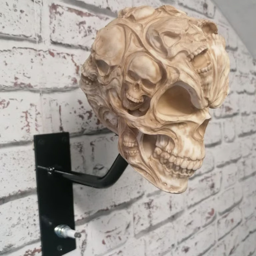 Skull Wall Mount Helmet Holder with Coat Hook for Motorcycle Gear Storage Rack Adjustable Organizer for Garage Entryway Workshop Man Cave | Thomler