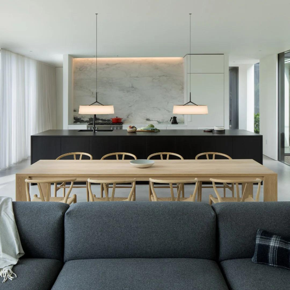 Pendant Light Metal 17.7 in Minimalist LED Adjustable Dining Room Kitchen Island Hanging Ceiling Lamp | Thomler