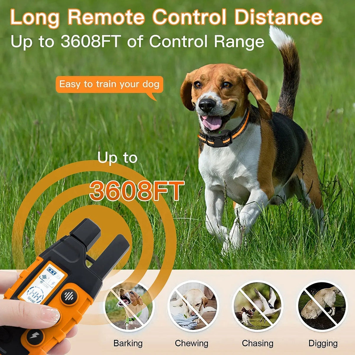 Remote Dog Training Collar – 3,280 ft Range, Waterproof, 3 Modes for All Breeds | Thomler