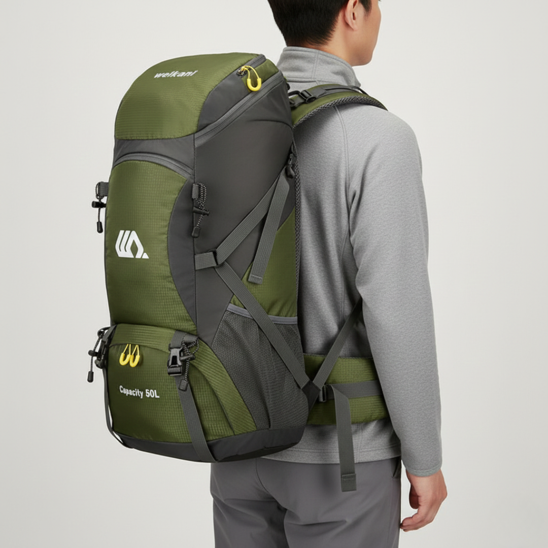 50L Hiking Backpack with Separate Shoe Compartment – Ventilated Back Panel, Padded Straps & Hip Belt – Multi-Day Trail Pack for Camping & | Thomler
