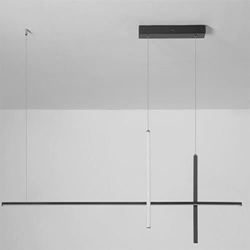Sleek Rectangular LED Pendant Light with Integrated Lighting for Dining Room & Kitchen | Thomler