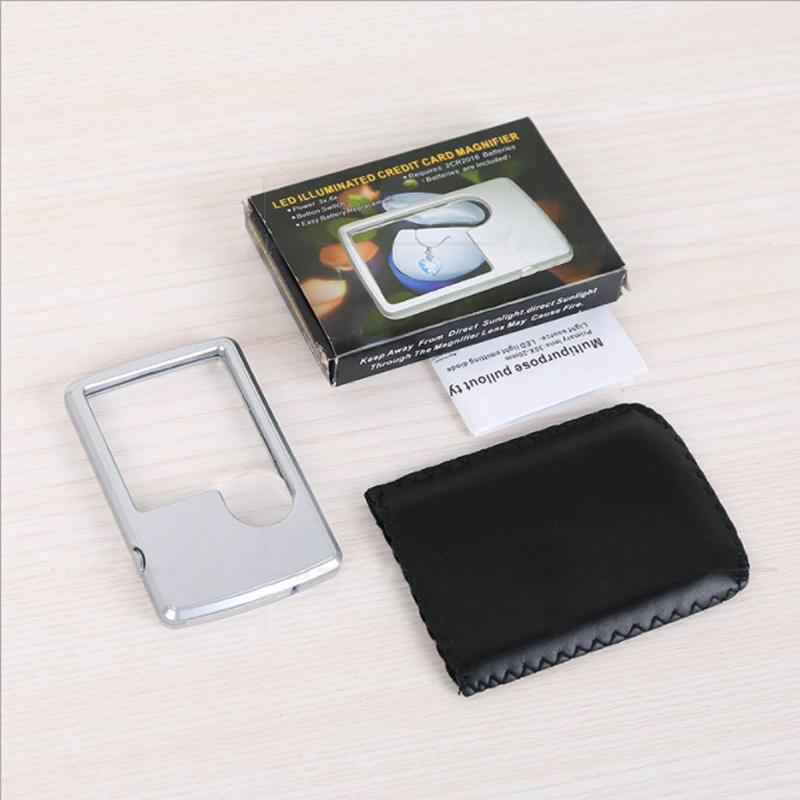Pocket LED Magnifier with Light for Reading – Dual Lens 3X & 6X Credit Card Size Travel Magnifying Glass for Seniors Books Maps Menus | Thomler