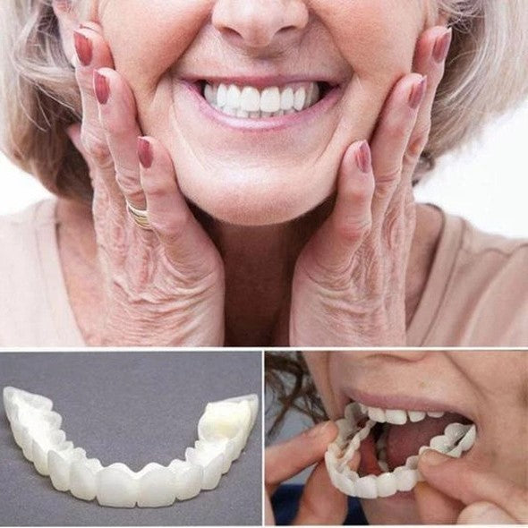 Snap-On Cosmetic Dental Veneers for Top and Bottom Teeth - Instant Smile Makeover Cover for Crooked, Stained, Missing Teeth - No Dentist Nee | Thomler